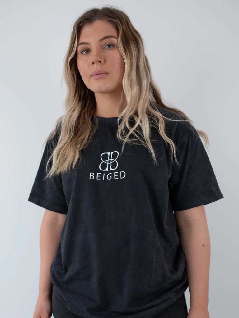 Beiged Logo Tee - Vintage Black