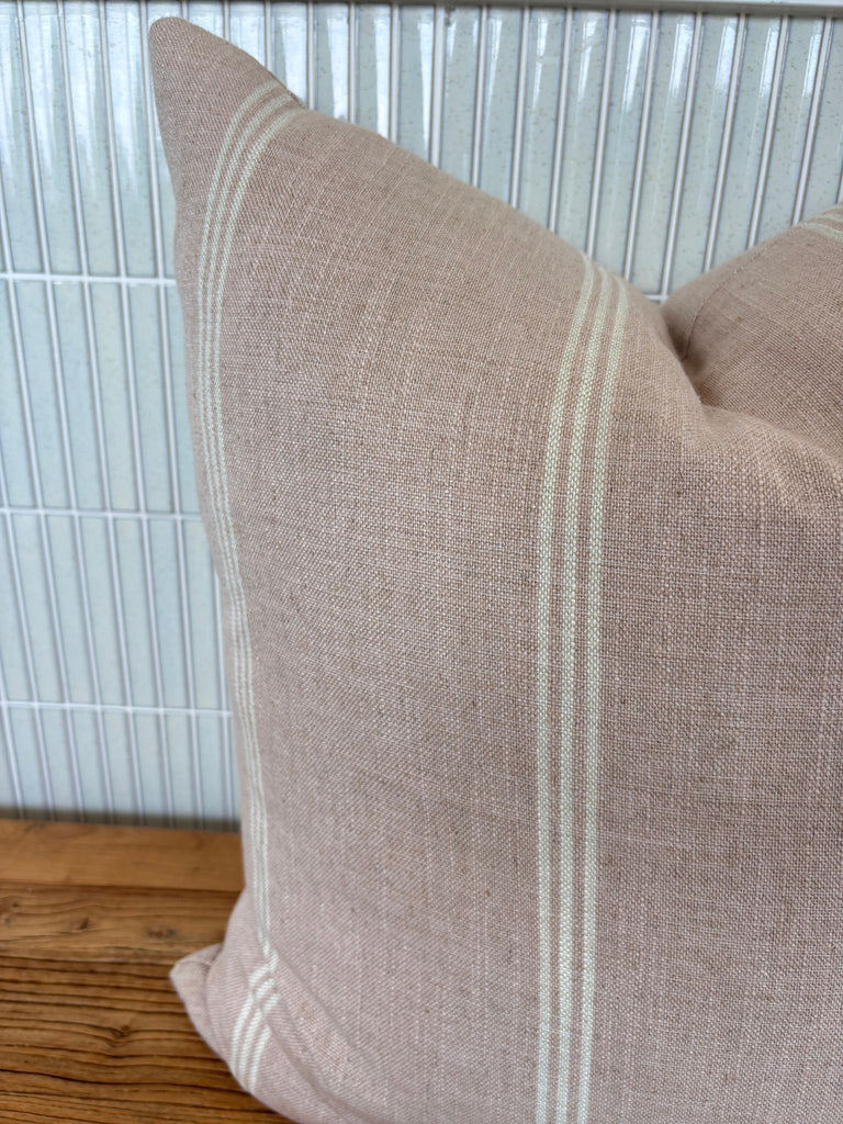 Aberdeen Cushion - Blush Stripe