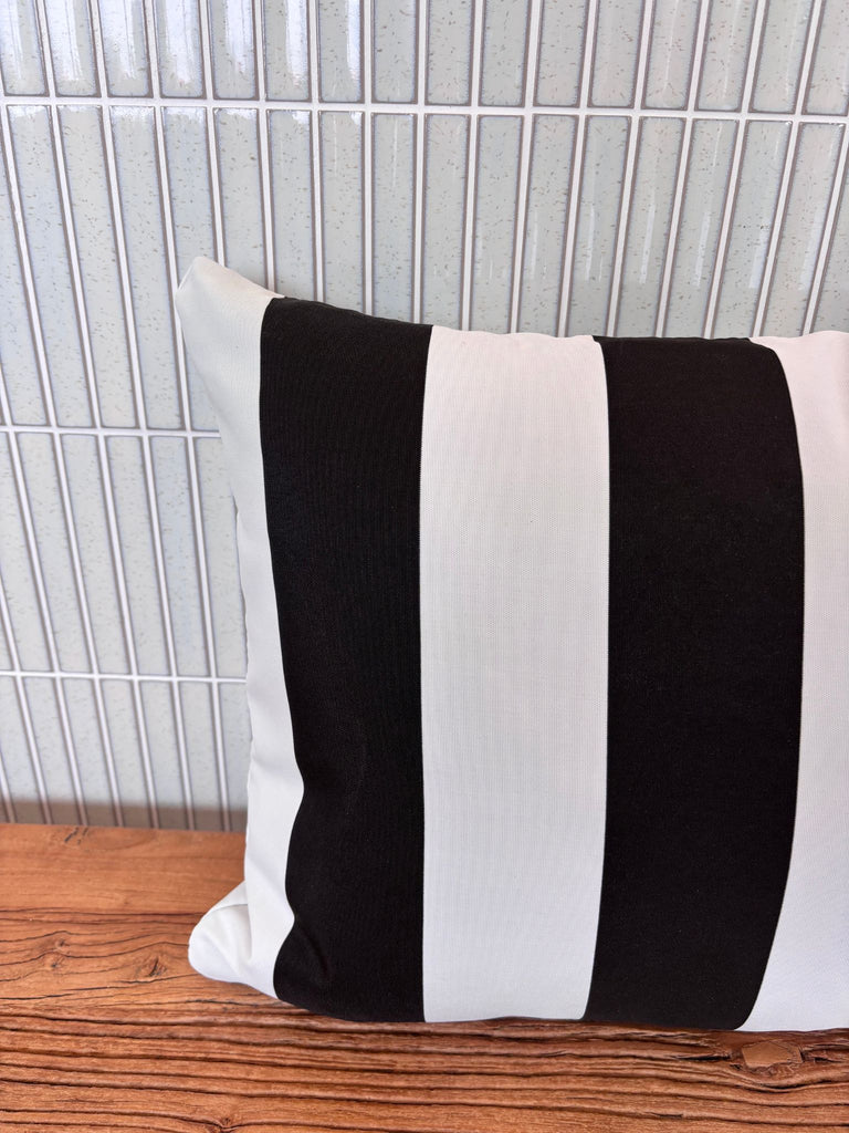 Outdoor Cushion - Long / Black Stripe