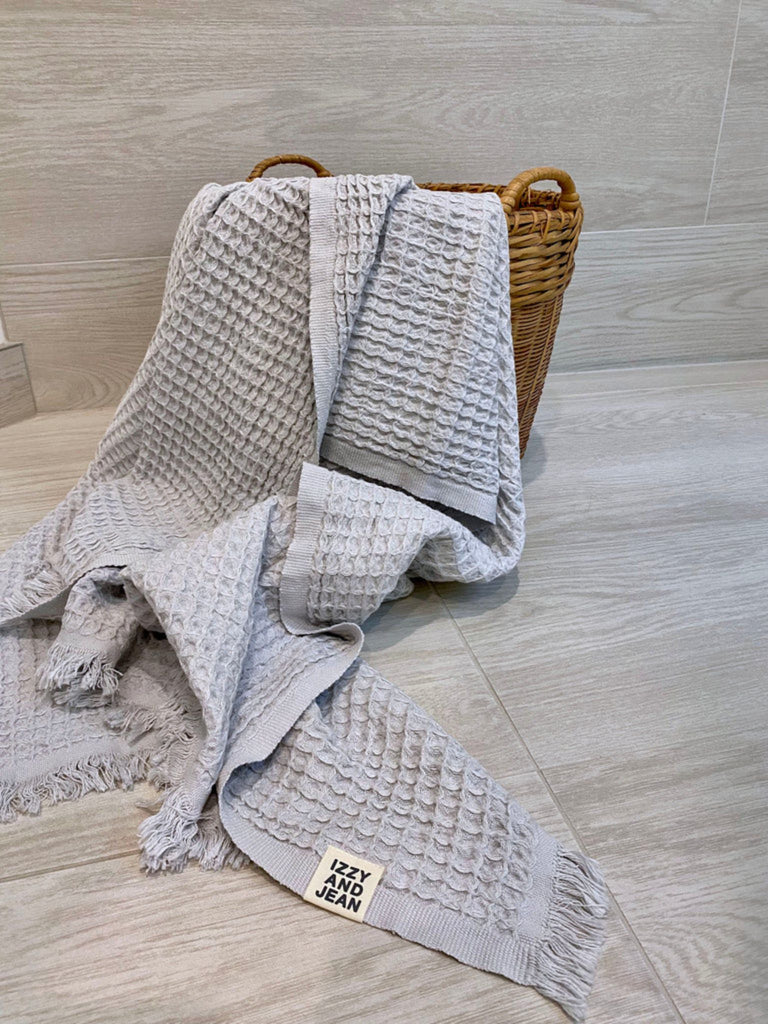 Waffle Turkish Towel - Pale Grey